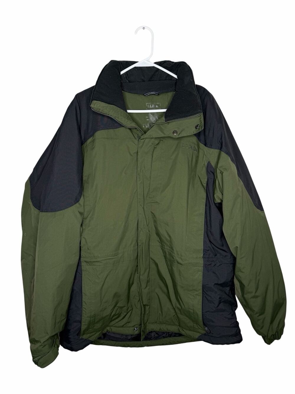 L.L.BEAN / green black Rugged Ridge Parka insulated full zip winter coat / L